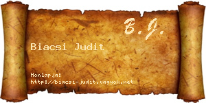 Biacsi Judit névjegykártya